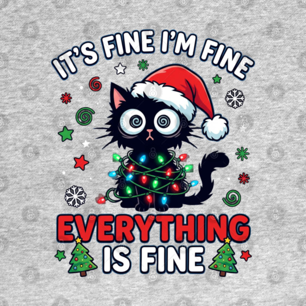 Funny Christmas Cat Chaos Humor by Creatifly Graphic Tees