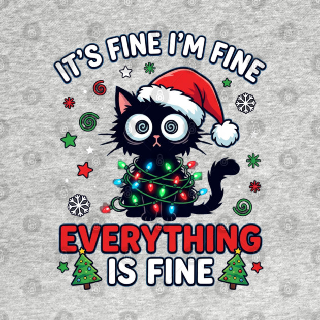Funny Christmas Cat Chaos Humor by Creatifly Graphic Tees
