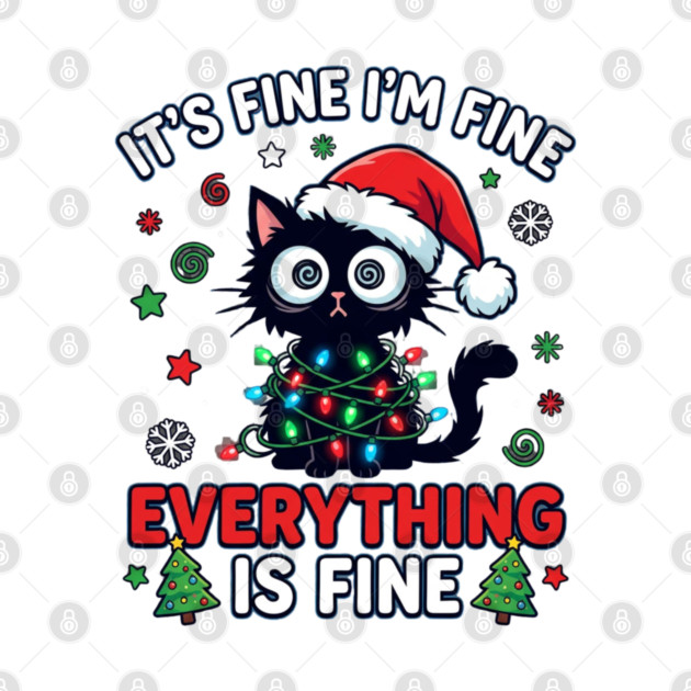 Funny Christmas Cat Chaos Humor by Creatifly Graphic Tees