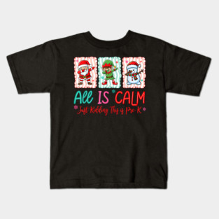 Preppy Bow Christmas Calm Holiday Design For Cozy Winter Decor Fans Kids T-Shirt