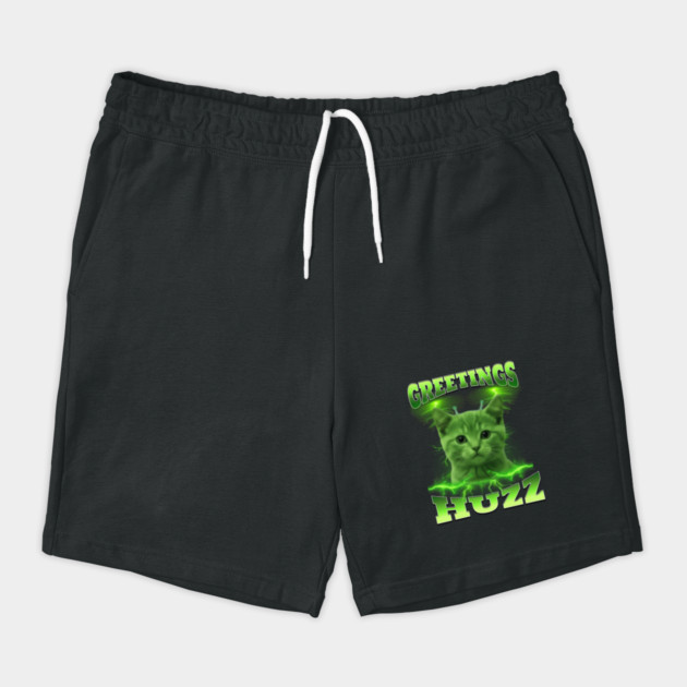 Greetings Huzz Funny Bootleg Huzz Green Alien Cat Meme design by Luxinda