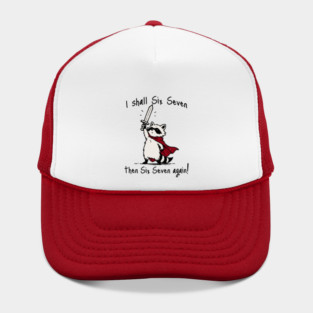 Cute Quest Raccoon says "I shall Six Seven then Six Seven Again!" Hat