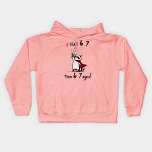 Quest Raccoon says "I shall 6 7 then 6 7 Again!" Kids Hoodie