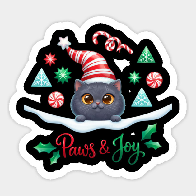 Paws & Joy Holiday Cat Magnet by Creatifly Graphic Tees