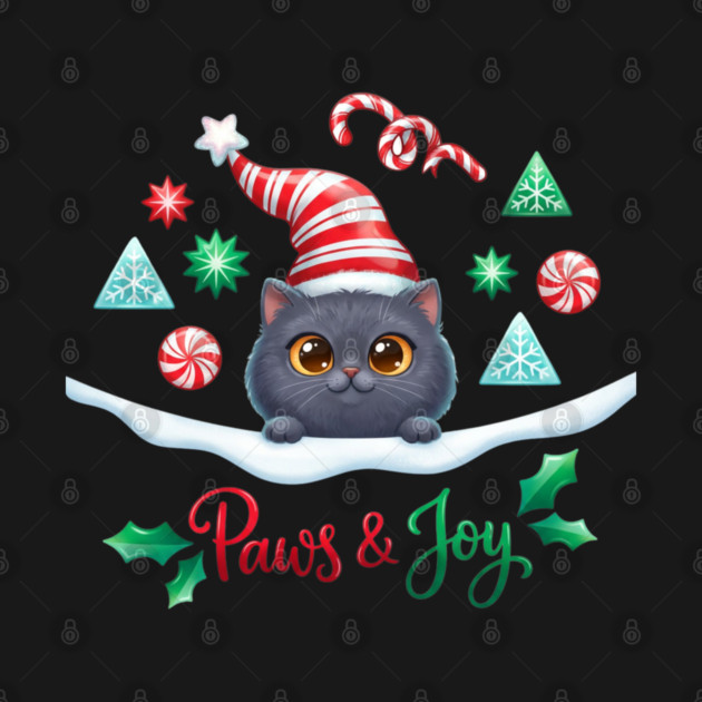 Paws & Joy Holiday Cat by Creatifly Graphic Tees
