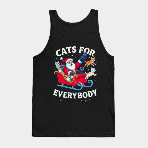 Cats for Everybody Holiday Sleigh Tank Top by Creatifly Graphic Tees