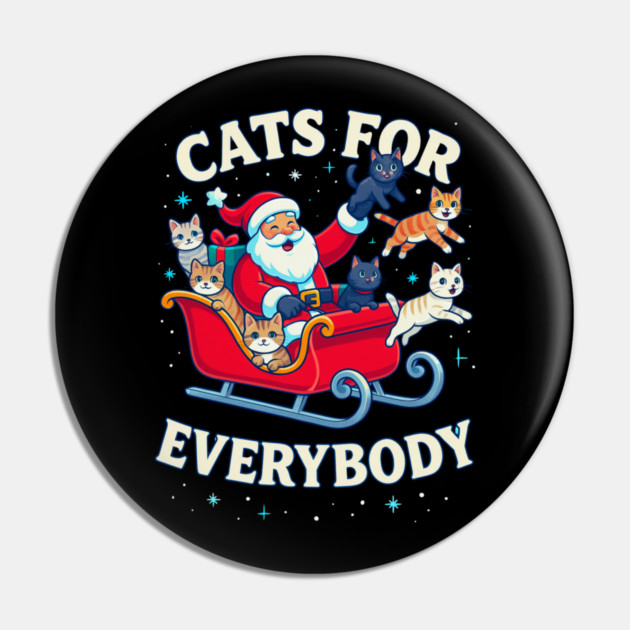 Cats for Everybody Holiday Sleigh Pin by Creatifly Graphic Tees