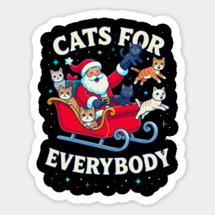 Cats for Everybody Holiday Sleigh Magnet