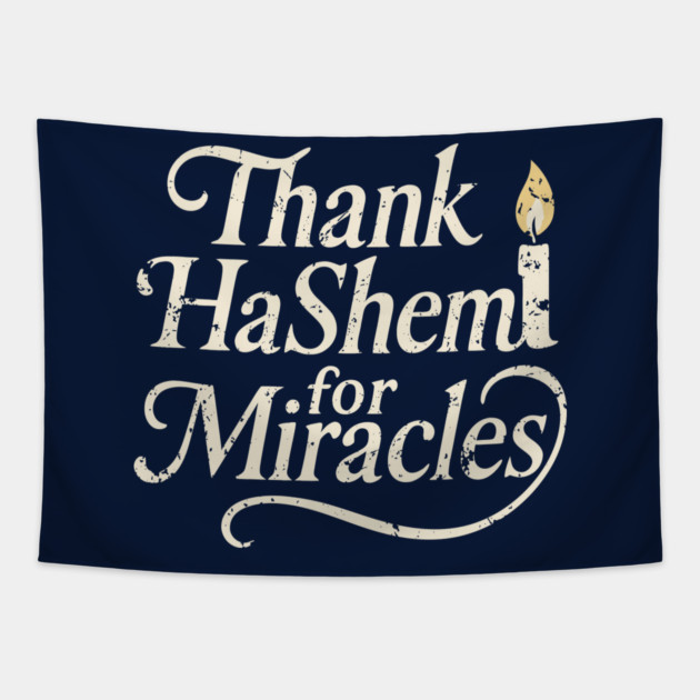 Thank HaShem for Miracles – Vintage Candle Design Tapestry by Thank HaShem