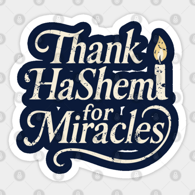 Thank HaShem for Miracles – Vintage Candle Design Sticker by Thank HaShem