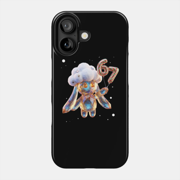 Crystal Snow-Puff Creature with Festive 67 Balloons Phone Case by Creatifly Graphic Tees