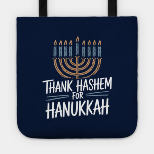 Thank HaShem for Hanukkah – Menorah Illustration Tote