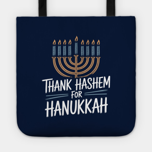 Thank HaShem for Hanukkah – Menorah Illustration Tote by Thank HaShem