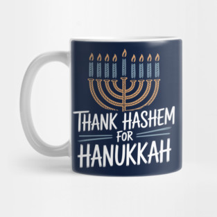 Thank HaShem for Hanukkah – Menorah Illustration Mug