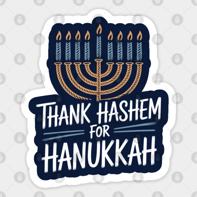 Thank HaShem for Hanukkah – Menorah Illustration Sticker by Thank HaShem