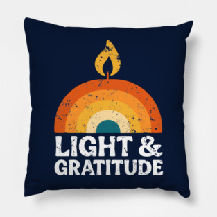 Light & Gratitude – Retro Flame Design Pillow