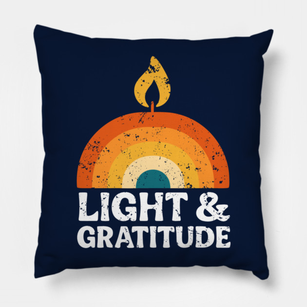 Light & Gratitude – Retro Flame Design Pillow by Thank HaShem