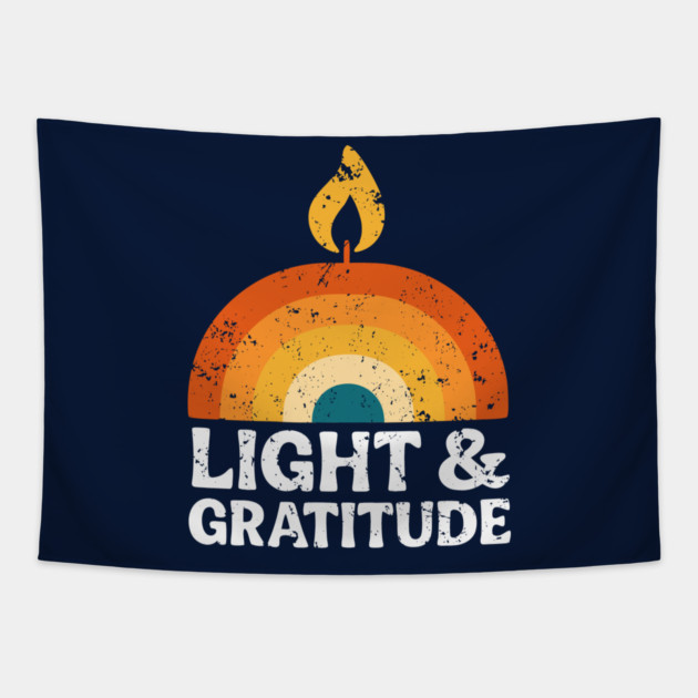 Light & Gratitude – Retro Flame Design Tapestry by Thank HaShem