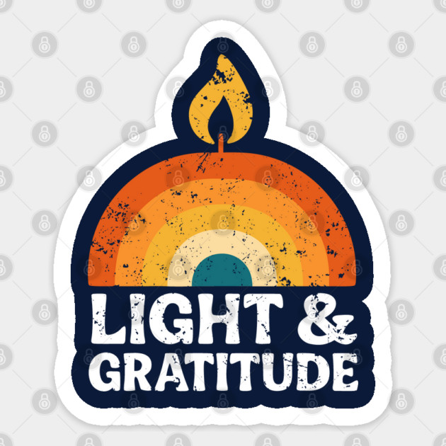 Light & Gratitude – Retro Flame Design Sticker by Thank HaShem