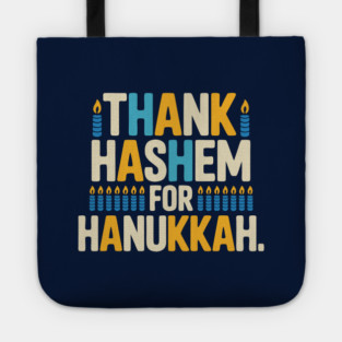 Thank HaShem for Hanukkah – Colorful Candle Design Tote