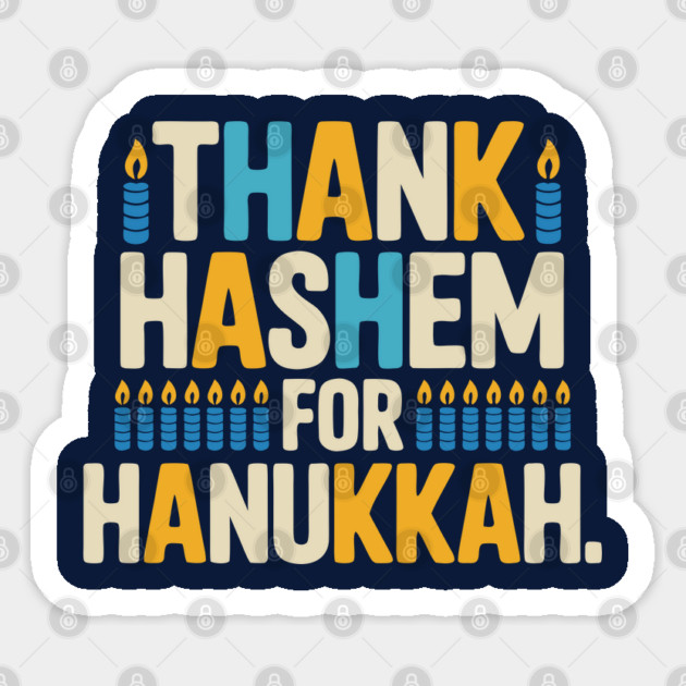 Thank HaShem for Hanukkah – Colorful Candle Design Sticker by Thank HaShem