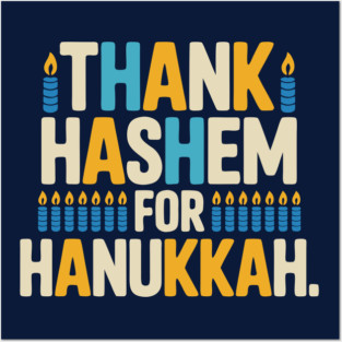 Thank HaShem for Hanukkah – Colorful Candle Design Posters and Art