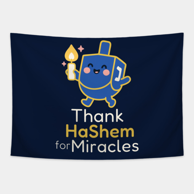Thank HaShem for Miracles – Cute Dreidel Design Tapestry by Thank HaShem