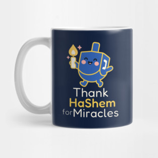 Thank HaShem for Miracles – Cute Dreidel Design Mug