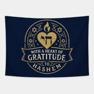 With a Heart of Gratitude to HaShem – Emblem Design Tapestry