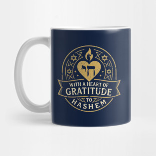 With a Heart of Gratitude to HaShem – Emblem Design Mug