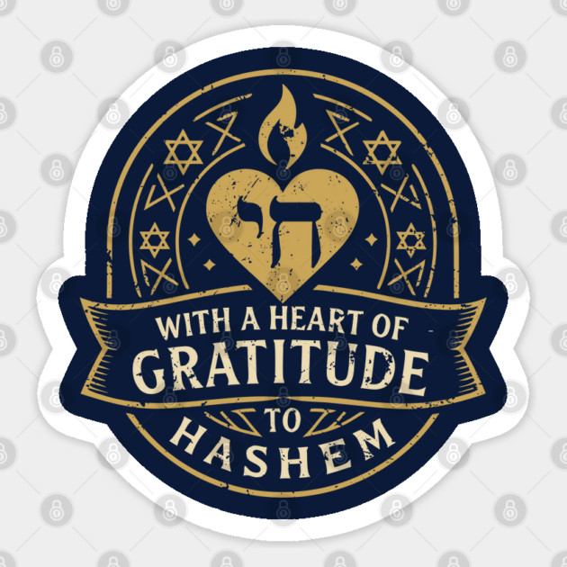 With a Heart of Gratitude to HaShem – Emblem Design Sticker by Thank HaShem