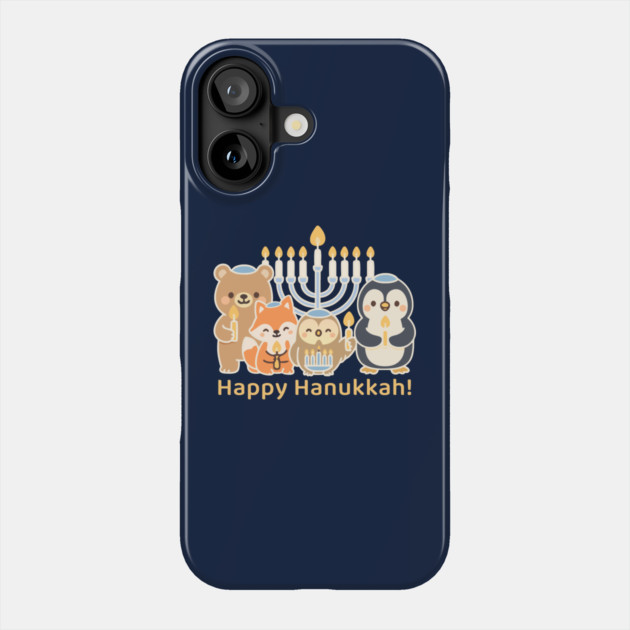 Happy Hanukkah – Cute Animal Menorah Design Phone Case by Thank HaShem