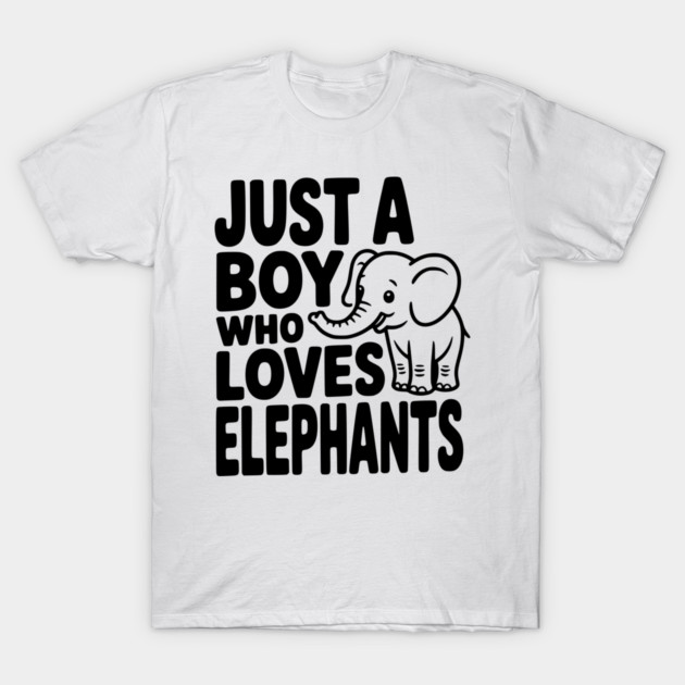 Just a Boy Who Loves Elephants T-Shirt by Frank Ring