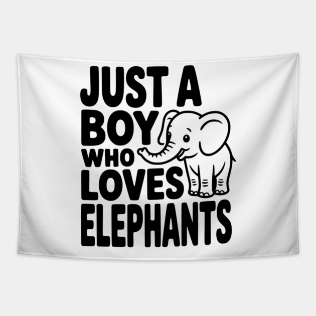 Just a Boy Who Loves Elephants Tapestry by Frank Ring