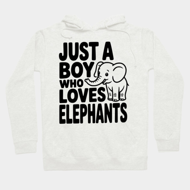 Just a Boy Who Loves Elephants Hoodie by Frank Ring