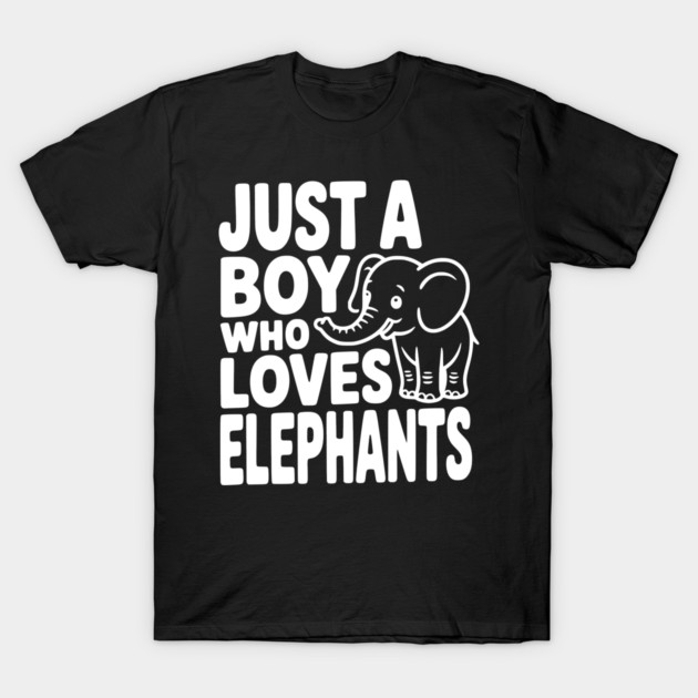 Just a Boy Who Loves Elephants T-Shirt by Frank Ring