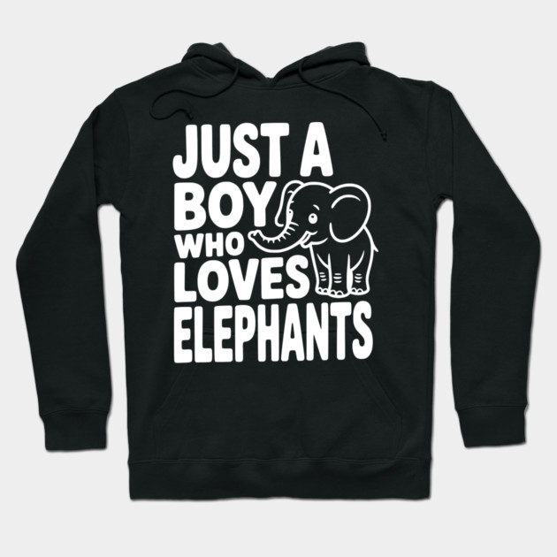 Just a Boy Who Loves Elephants Hoodie by Frank Ring