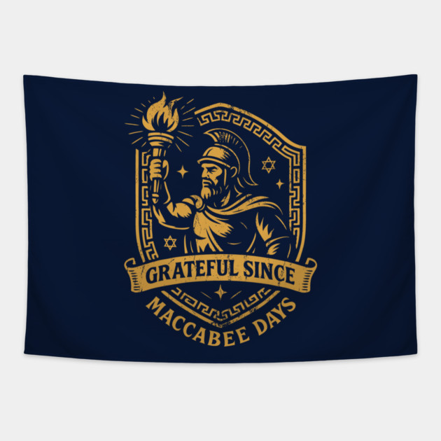 Grateful Since Maccabee Days – Maccabee Warrior Emblem Tapestry by Thank HaShem