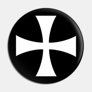 Emblem of the Military Order of Templars – Medieval Knights Templar Symbol Design (white version) Pin