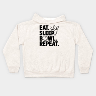 Eat. Sleep. Bowl. Repeat. Kids Hoodie