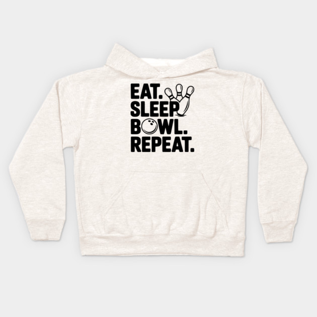 Eat. Sleep. Bowl. Repeat. Kids Hoodie by Frank Ring