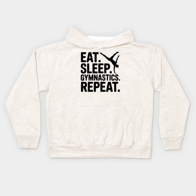 Eat. Sleep. Gymnastics. Repeat. Kids Hoodie by Frank Ring