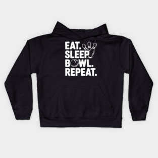Eat. Sleep. Bowl. Repeat. Kids Hoodie