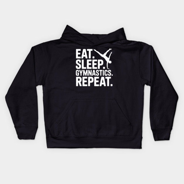 Eat. Sleep. Gymnastics. Repeat. Kids Hoodie by Frank Ring