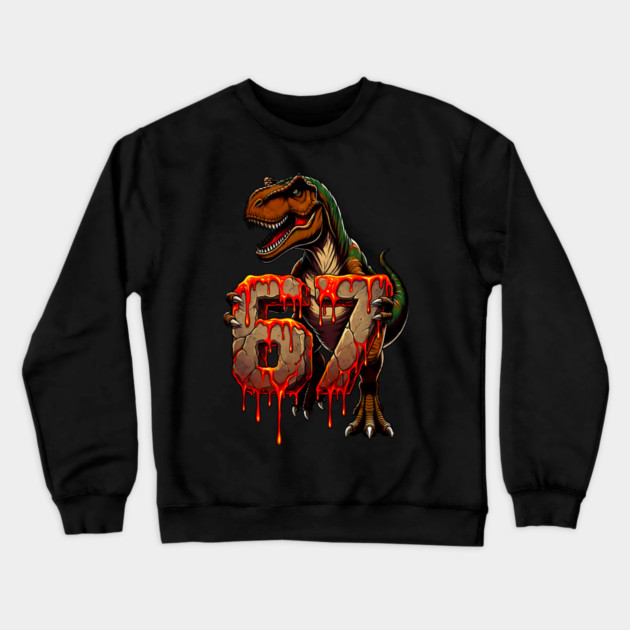 T-Rex 67 Lava design Crewneck Sweatshirt by UrbanLifeApparel