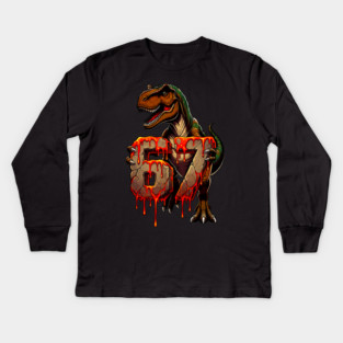 T-Rex 67 Lava design Kids Long Sleeve T-Shirt