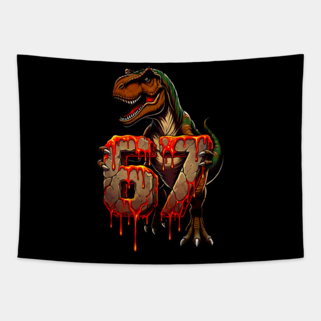 T-Rex 67 Lava design Tapestry by UrbanLifeApparel