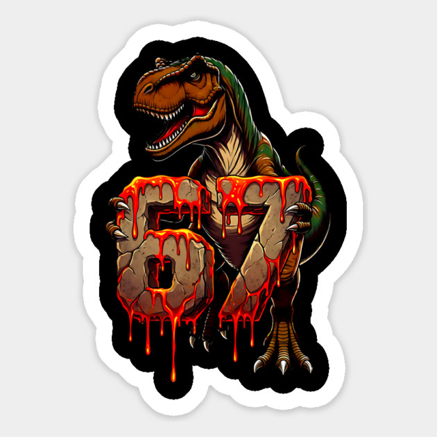 T-Rex 67 Lava design Magnet by UrbanLifeApparel
