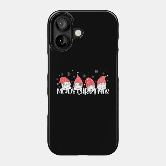 Cute Meowy Christmas Cats Phone Case by Creatifly Graphic Tees