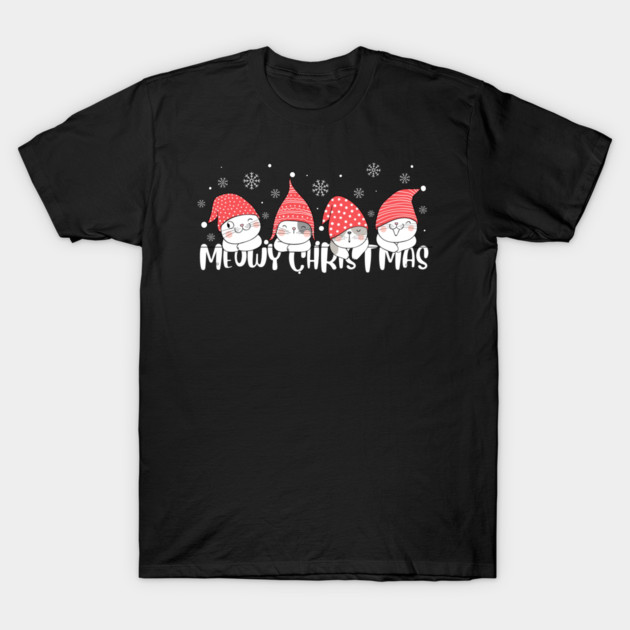 Cute Meowy Christmas Cats T-Shirt by Creatifly Graphic Tees